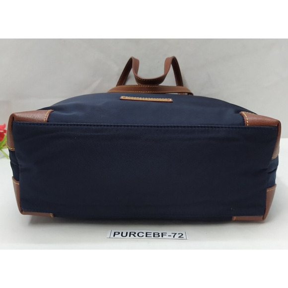 Dooney & Bourke Blue Nylon Double Handles Zipper Tote Shoulder Bag - Picture 6 of 16